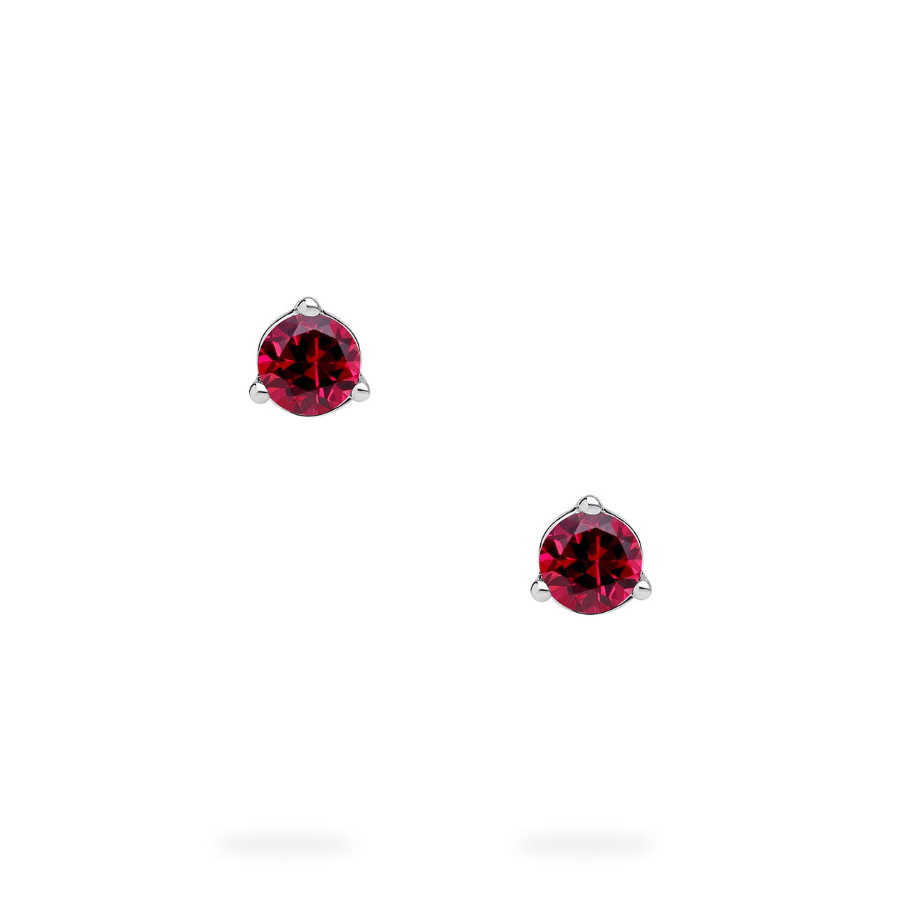Birks Essentials White Gold Ruby Stud Earrings image number 2